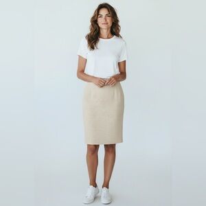 Ann Taylor Beige Textured Pencil Skirt Size 10 Petite